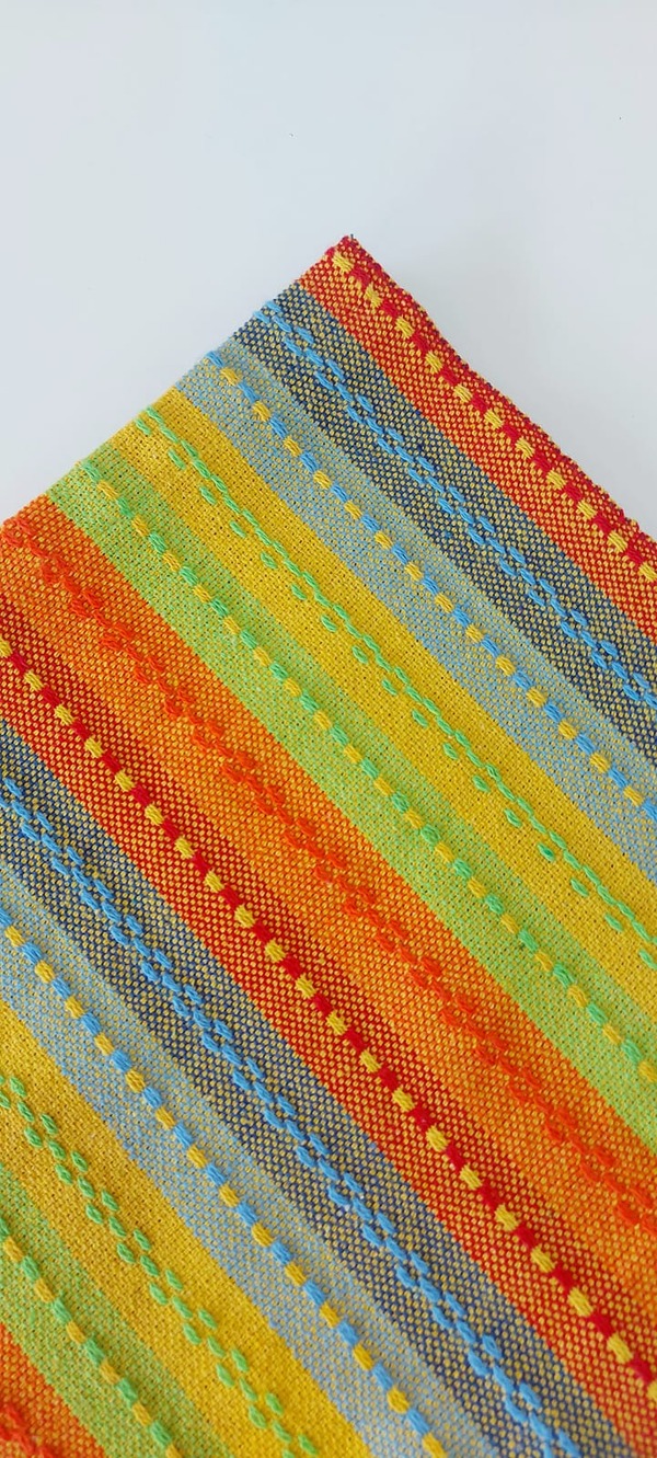 Caminho de mesa 1.20m colorido mexicano amarelo artesanal (1)