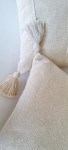 Capa de almofada decorativa cru natural BOHO com tassel artesanal 45×45