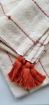 Manta de sofá decorativa artesanal terracota com tassel de algodão BOHO