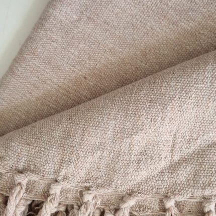 Manta grande para sofá 2,5x2,2 bege claro de algodão para proteção lavável