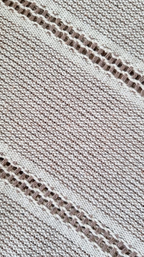 Toalha de mesa 10 lugares retangular bege vazada (5)