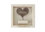 Quadro e enfeite de prateleira 17x17 Frágil de madeira e ferro com frase