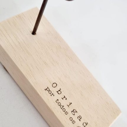 Enfeite mini escultura com frases Obrigada por todos os dias