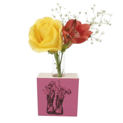 Cubinho Ímã Flower Botas Pink