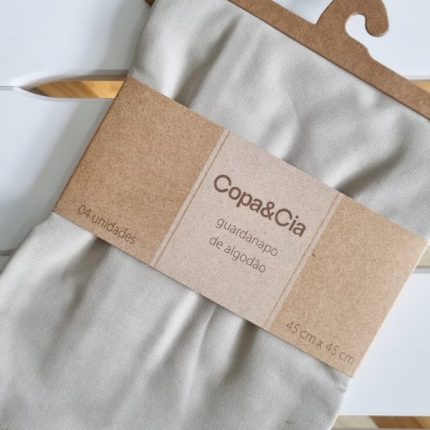 Guardanapos kit com 4 bege areia de algodão
