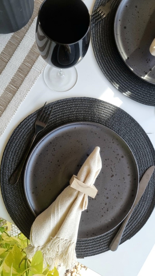 Jogo americano preto kit 2 lugares (1)