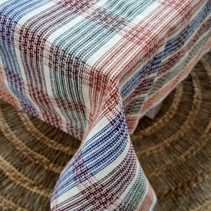 Toalha de mesa PP quadrada colorida artesanal no tear mineiro