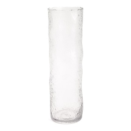 Vaso cachepô decorativo de vidro transparente alto G