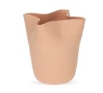 Vaso cachepô decorativo bege natural de cerâmica rústico