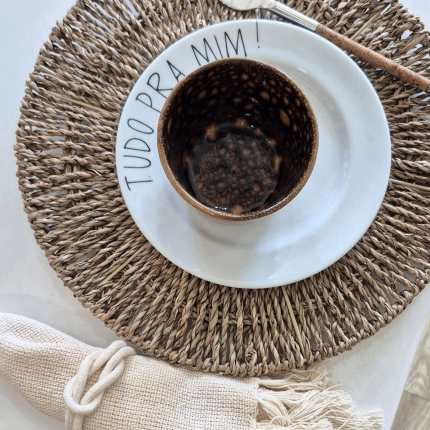 Jogo americano kit 2 lugares sousplat de fibra redondos