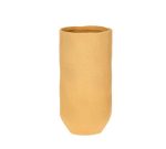 Vaso cachepô decorativo bege caramelo alto em cerâmica rústica