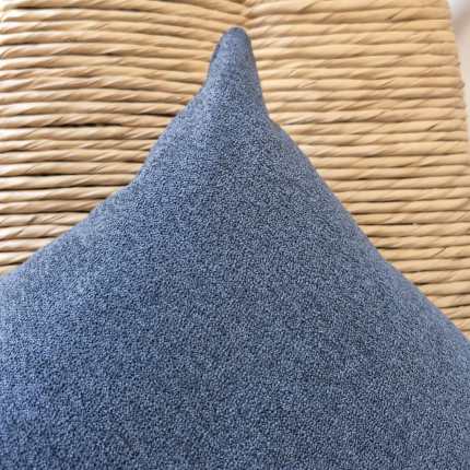 Capa de almofada decorativa azul buclê com textura 45×45 de tecido lavável