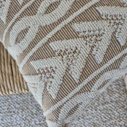 Capa de almofada decorativa bege claro BOHO amazonas com tassel artesanal 45×45