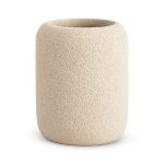 Vaso cachepô decorativo bege de resina rústico