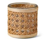 Castiçal de Vidro e Fibra Natural