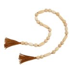 Colar de mesa decorativo cru e caramelo em madeira