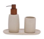 kit Para Banheiro 3 Peças Cinza