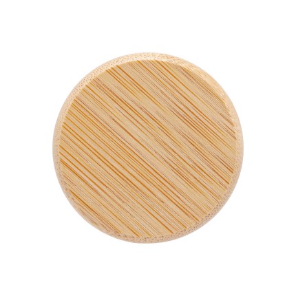 Pote Hermético Cilindríco de Vidro com Tampa de Bambu