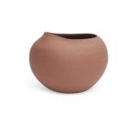 Vaso cachepô decorativo terracota redondo de cerâmica