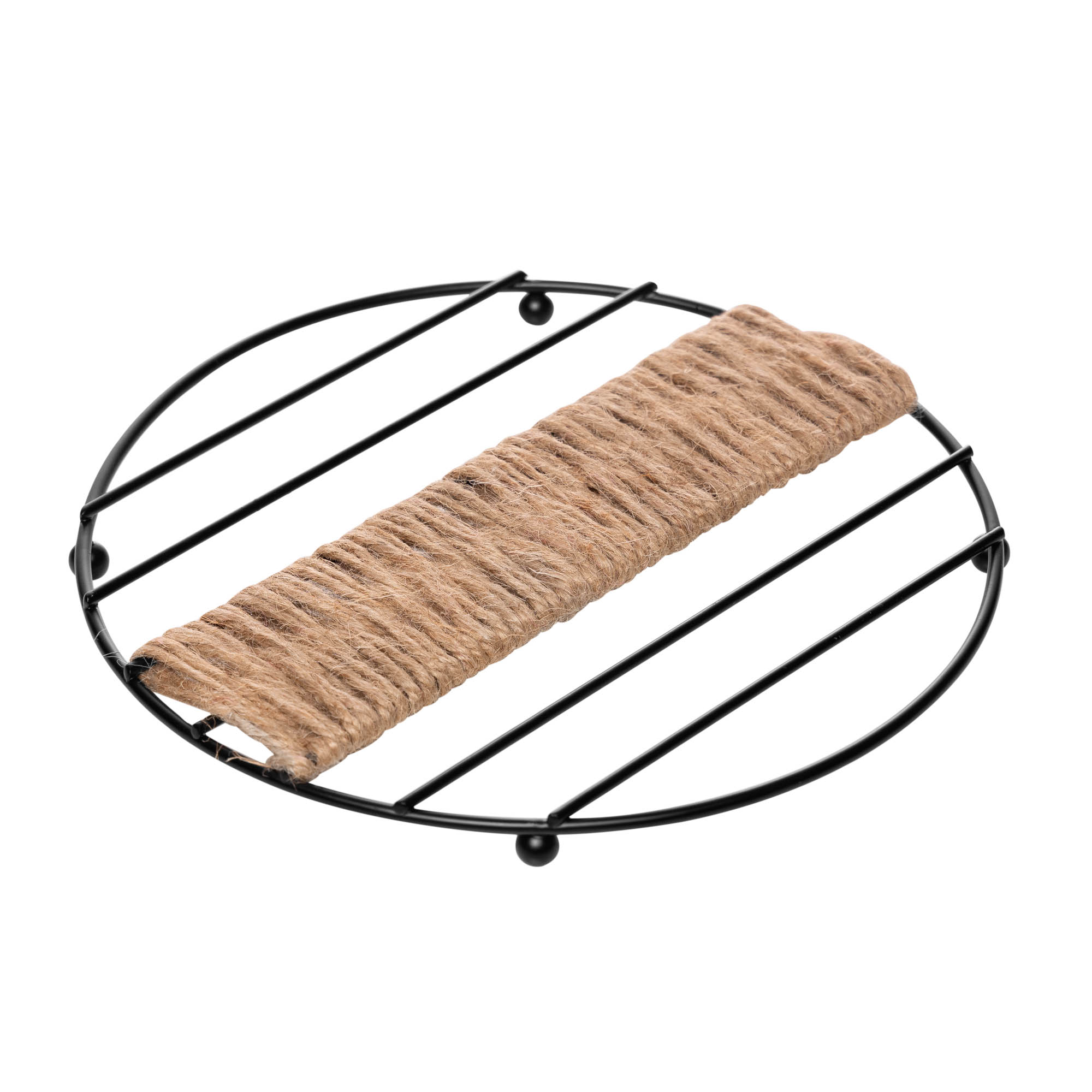 Descanso de Panela Redondo em Metal e Juta