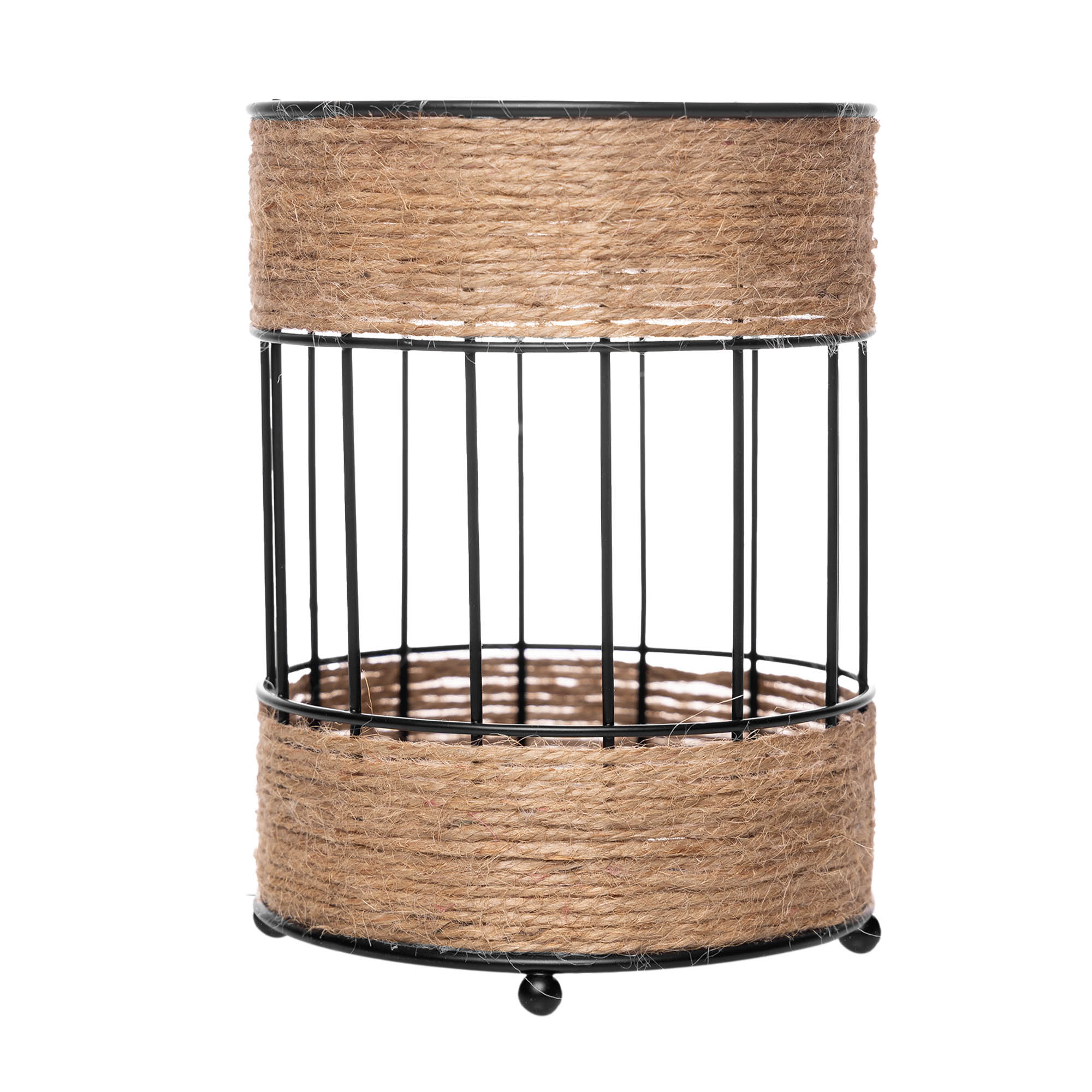 21337_B Porta-Utensílios/Organizador Vertical de Metal e Juta