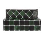 Caixas Kit Verde em mdf e canvas retrô