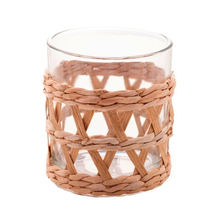 Castiçal de Vidro e Fibra Natural