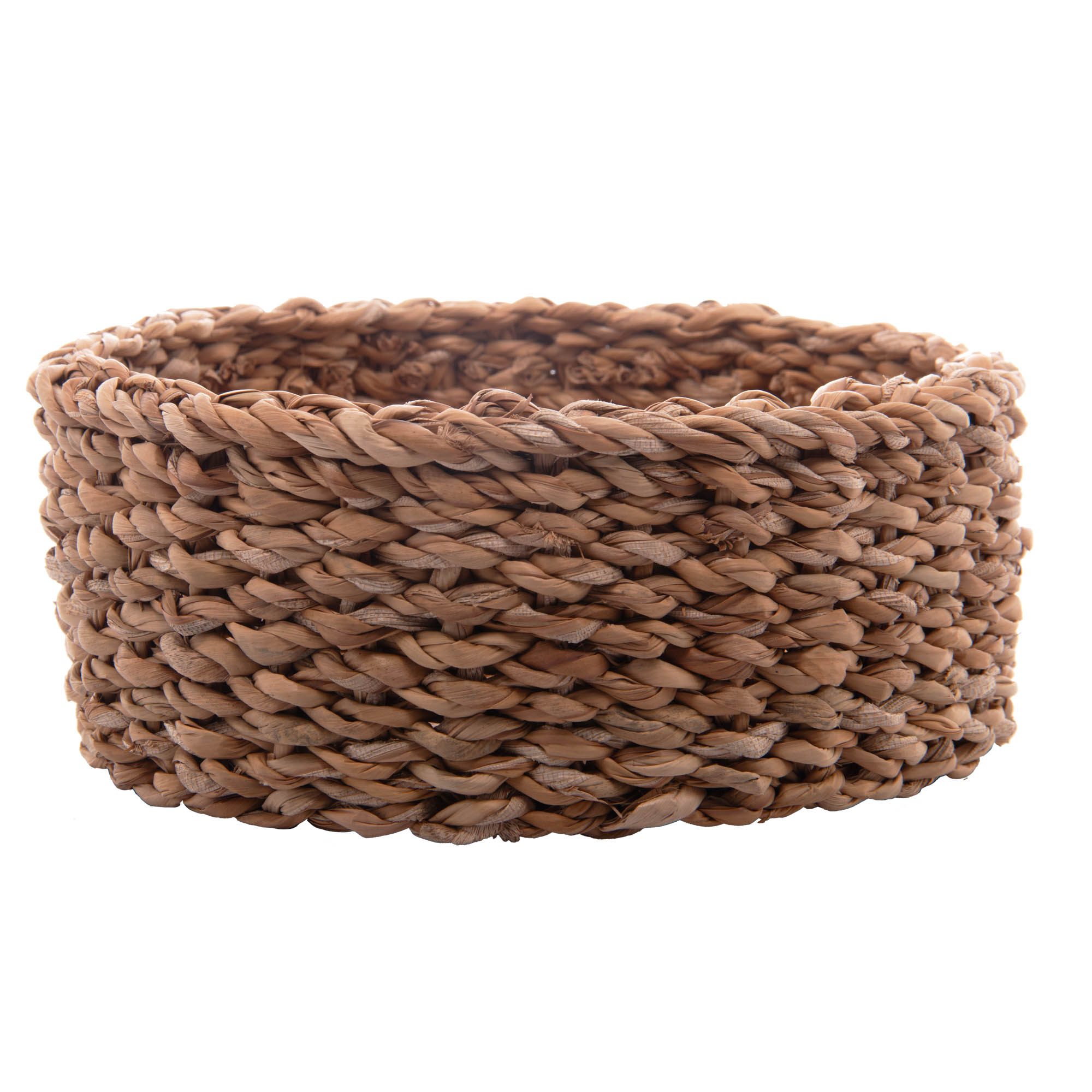 Cesto decorativo de fibra natural rústico