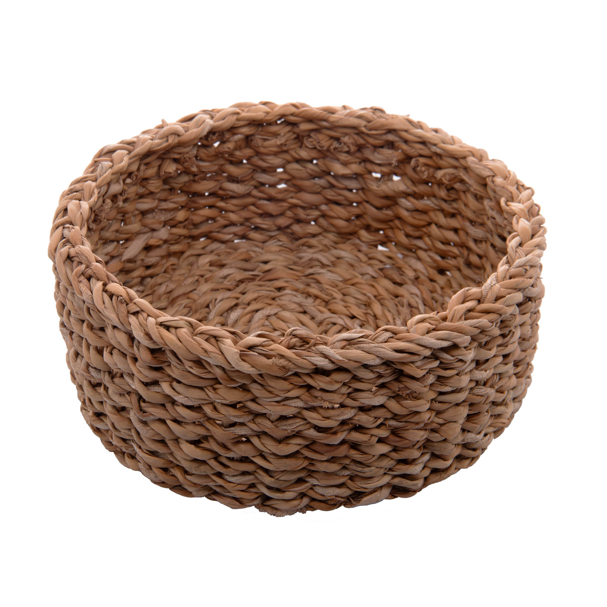 Cesto decorativo de fibra natural rústico