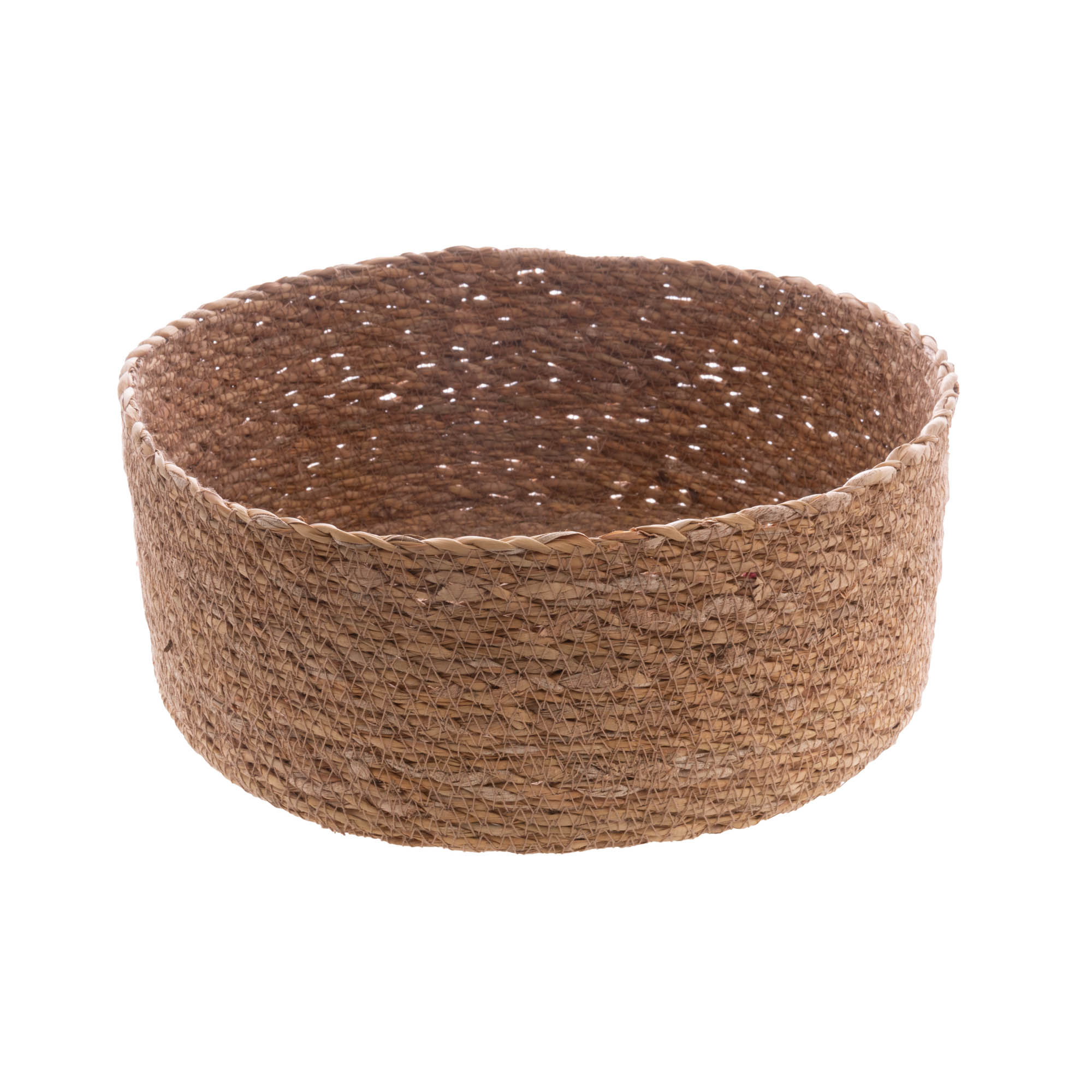 Cesto decorativo de fibra natural rústico