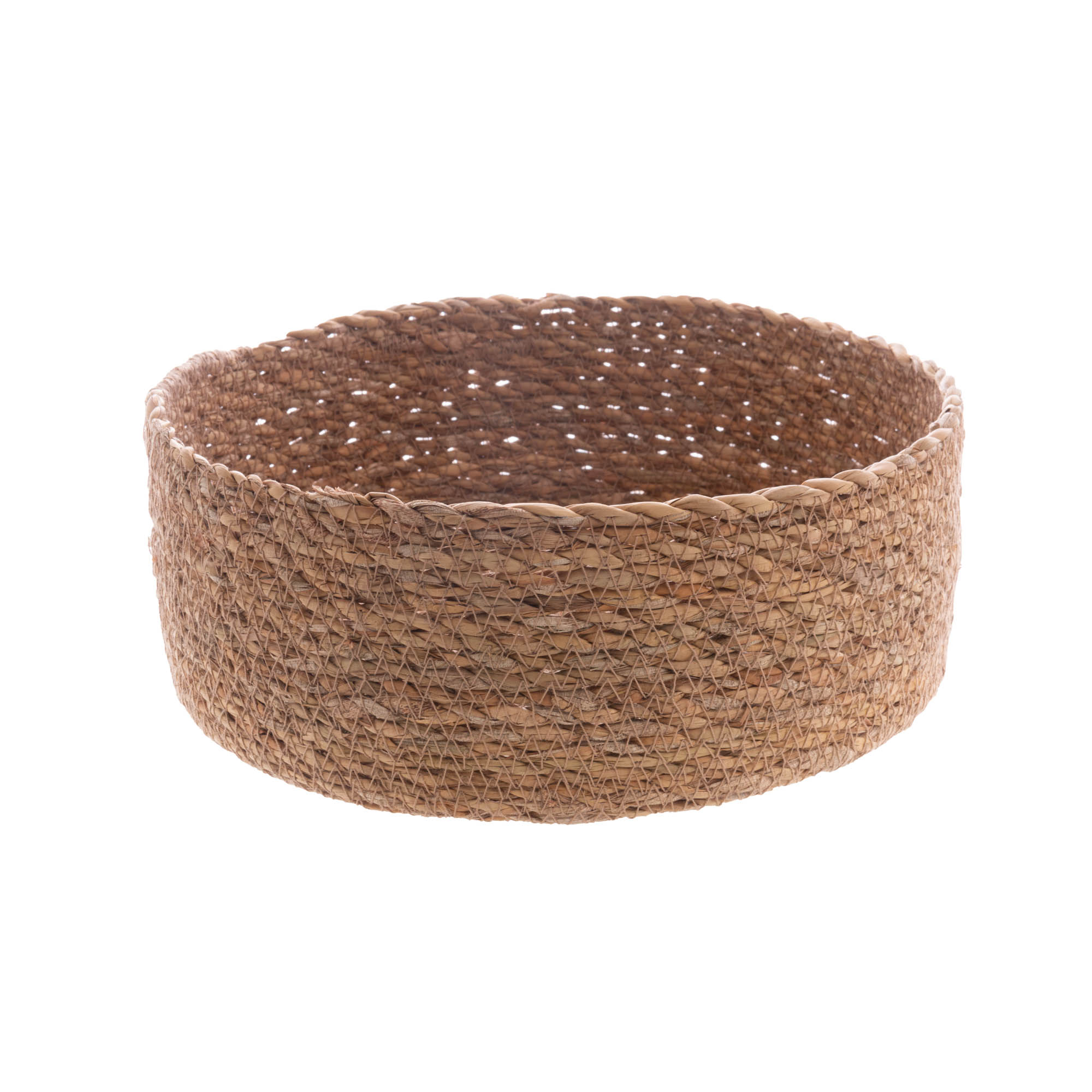 Cesto decorativo de fibra natural rústico