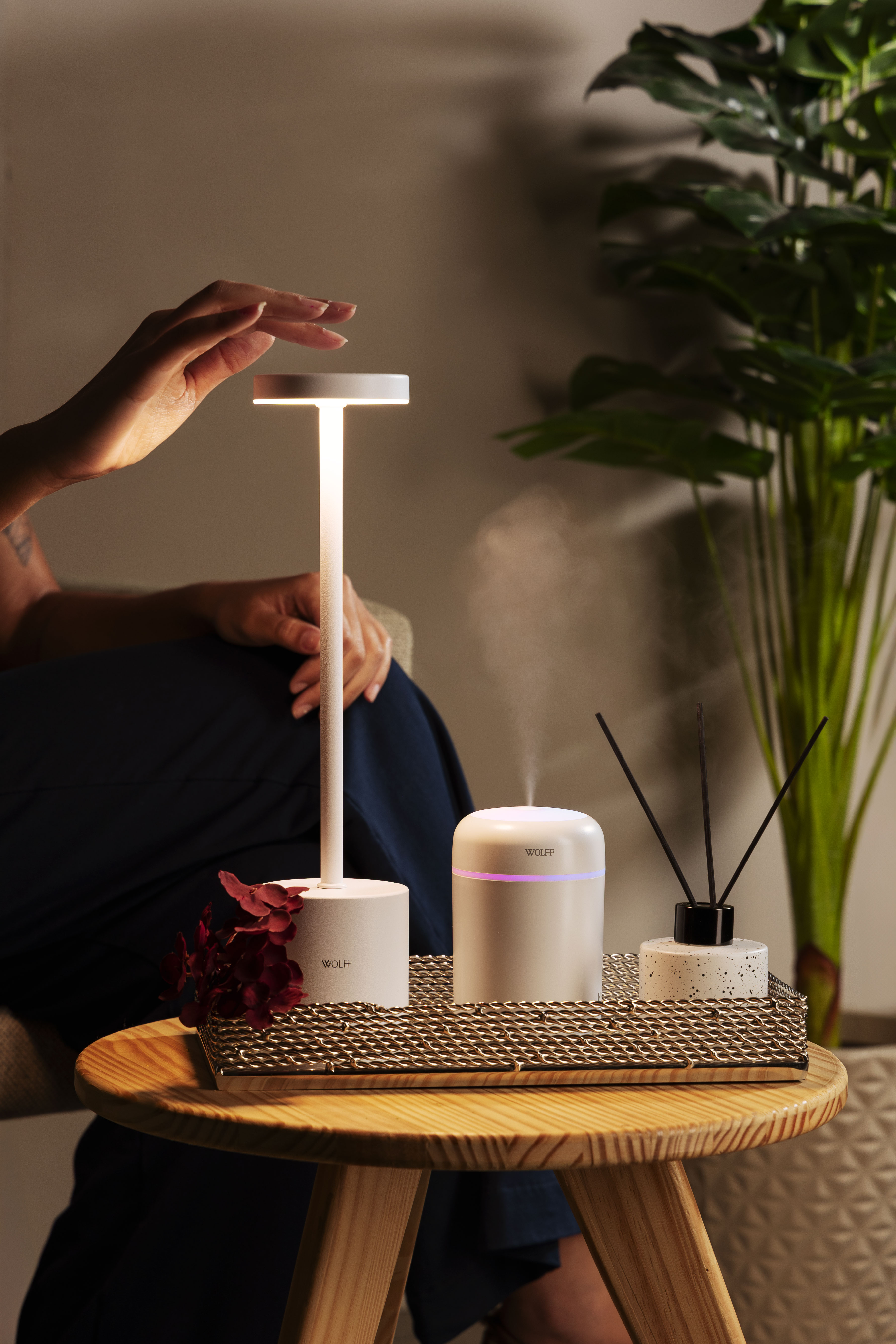 Luminaria De Mesa USB branca