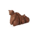 Escultura em Polirresina Amor de Urso e Filhotes Marrom