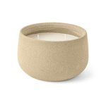 Vela no cachepot bege G de cerâmica rústica