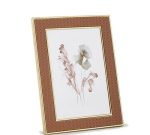 Porta-retrato foto 10x15 bege caramelo em poliestireno e vidro