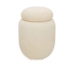 Pote Decorativo em Cimento Com Tampa Palha