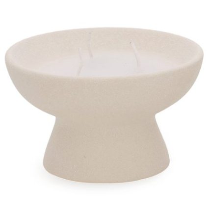 Vela no cachepot de cerâmica Branco