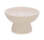 Vela no cachepot de cerâmica Branco