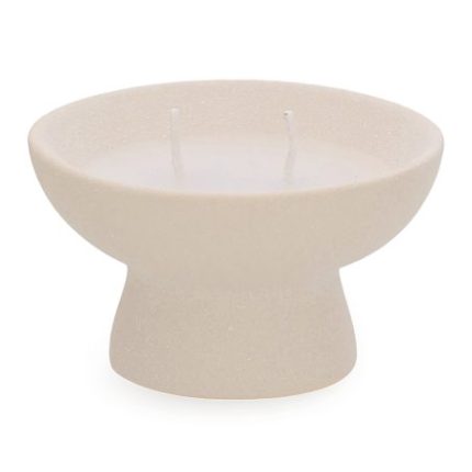 Vela no cachepot de cerâmica Branco