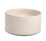 Vela no cachepot off white de cerâmica esmaltada