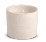 Vela no cachepot off white P de cerâmica esmaltada