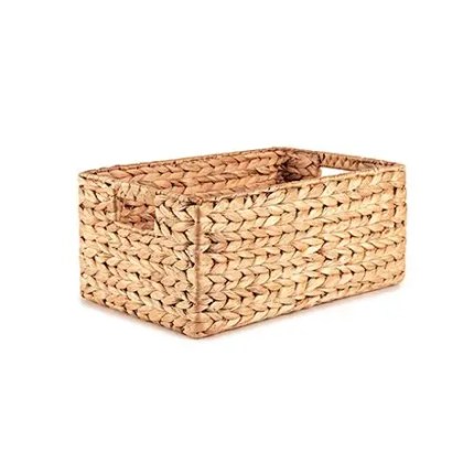 Cesto decorativo de fibra natural retangular