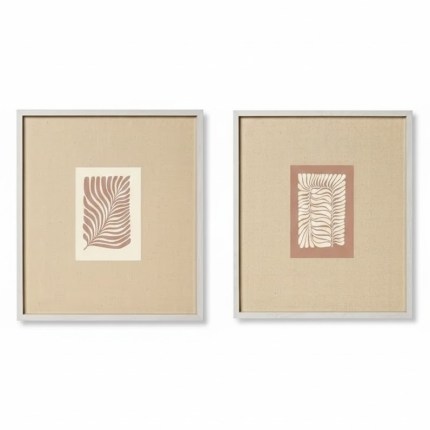 kit Quadros Decorativos em Mdf e Linho 2 PÇS