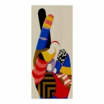 Quadro 40x18 de madeira Figa Colorida