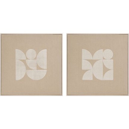 kit Quadros Decorativos em Mdf e Linho 2 PÇS  texturizado