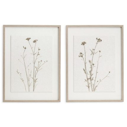 kit Quadros Decorativos flores em Mdf canvas texturizados 2 PÇS