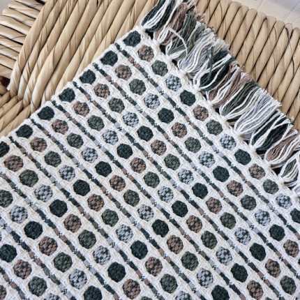 Tapetinho verde dupla face de algodão artesanal