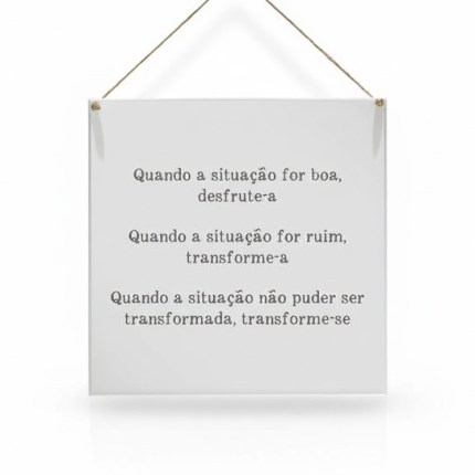 Quadro com frase branco de madeira Transforme-se