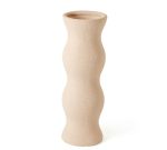 Vaso cachepô decorativo bege orgânico G em cerâmica rústica