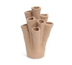 Vaso cachepô decorativo bege multiplo em cerâmica rústica